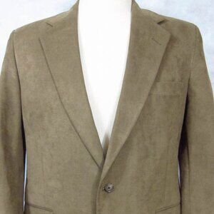 VINTAGE Brown Ultrasuede for R, Bryant Williamsburg Sport Coat 42L Made in USA